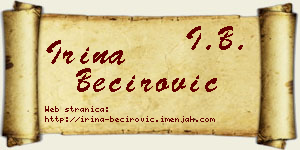 Irina Bećirović vizit kartica
